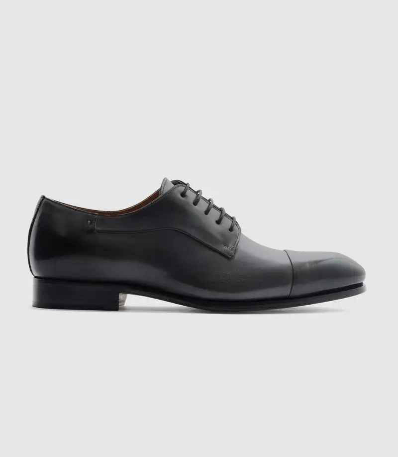 Derby couture en cuir noir "Elvio"
