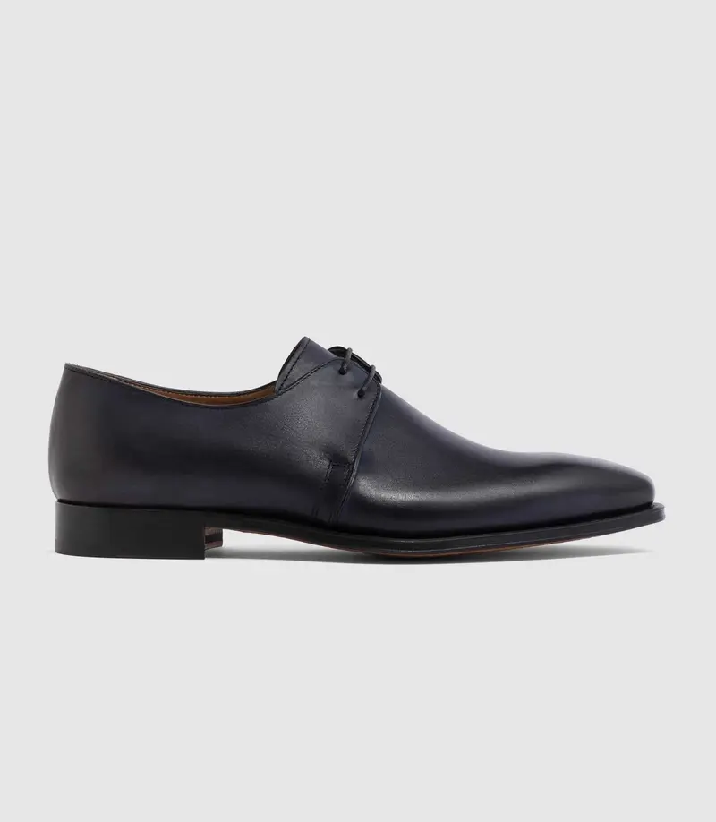 Derby cuir bleu "Eliad"