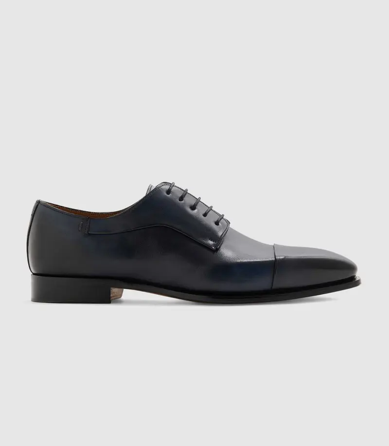 Derby en cuir marine "Elvio"