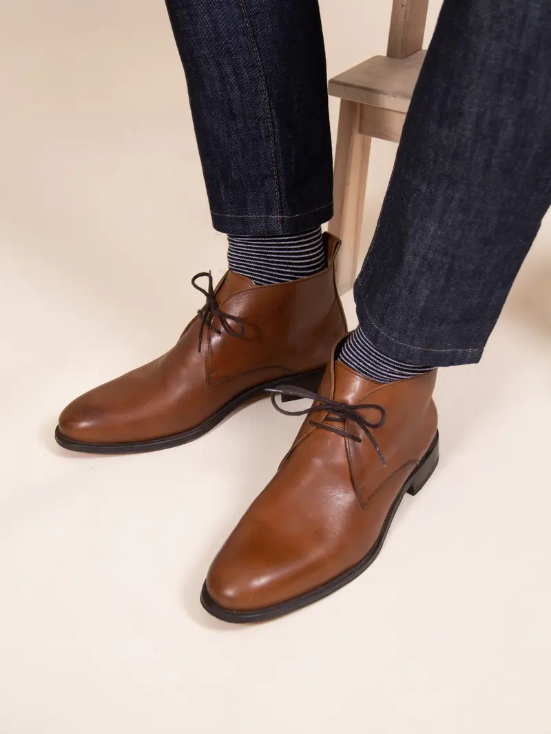 Desert boots cuir cognac