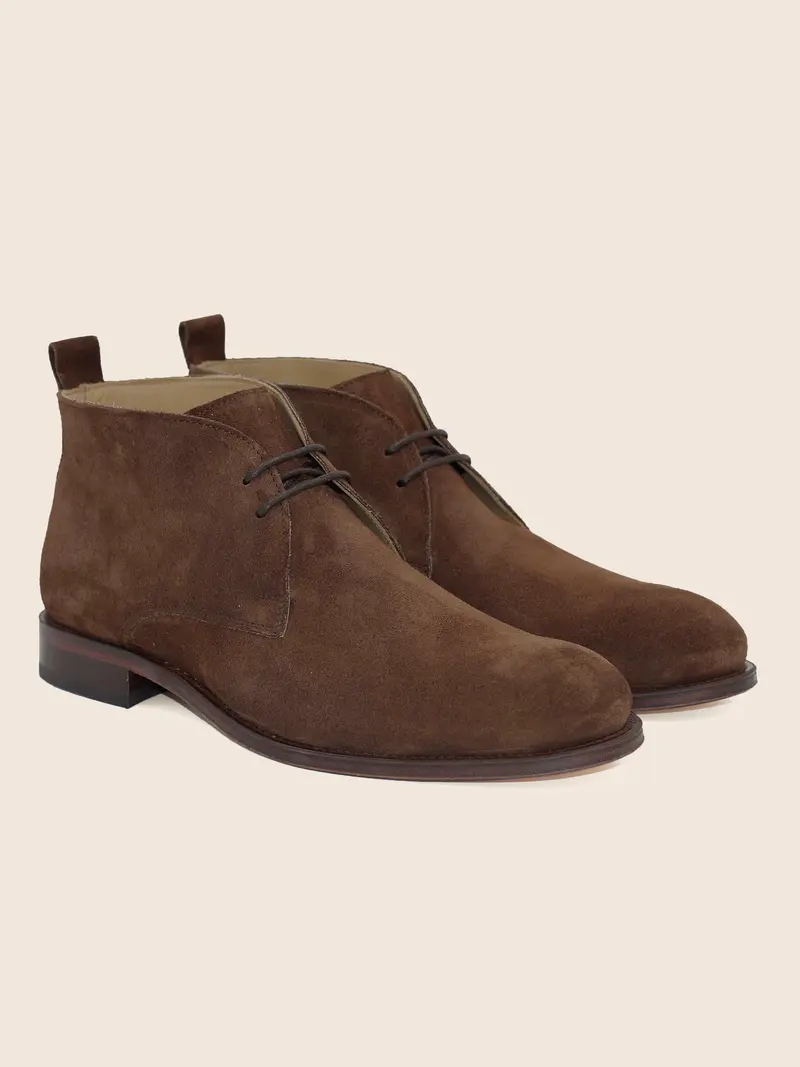 Desert boots cuir daim marron