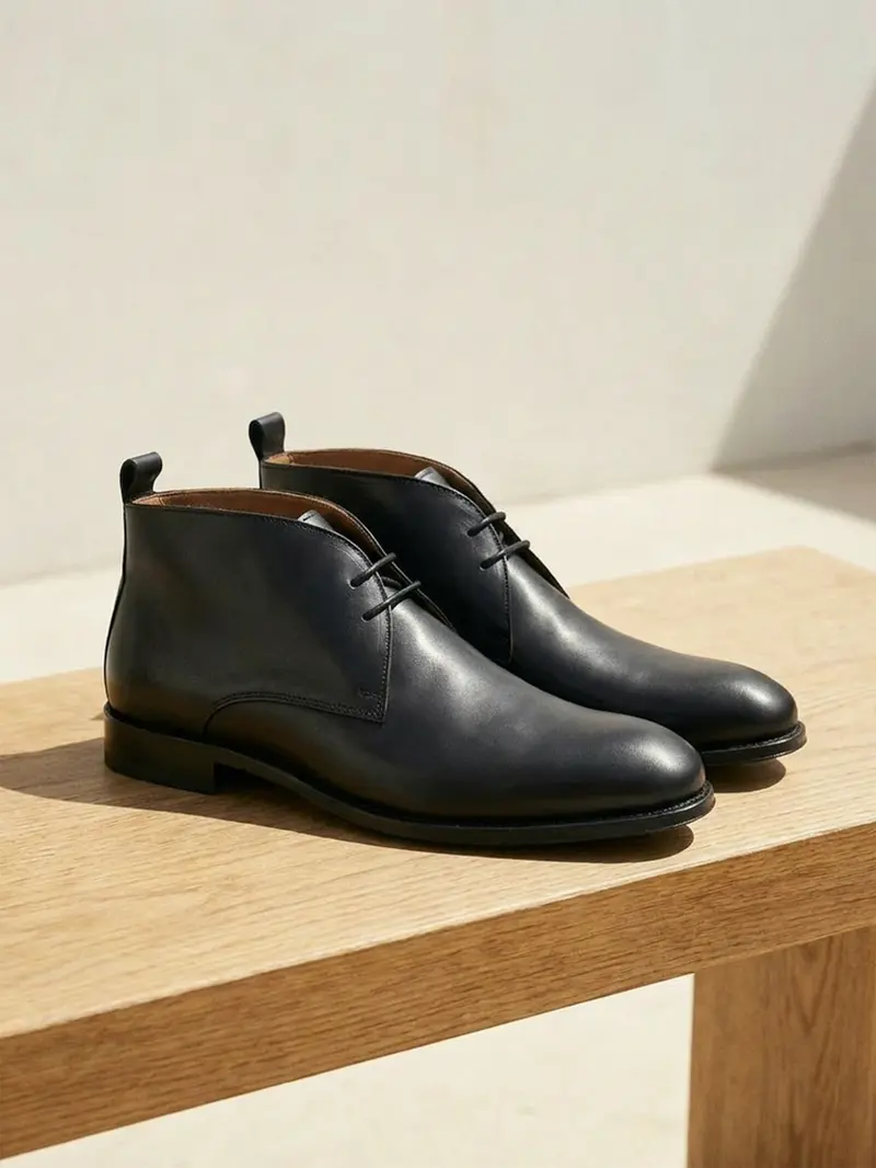 Desert boots cuir noir