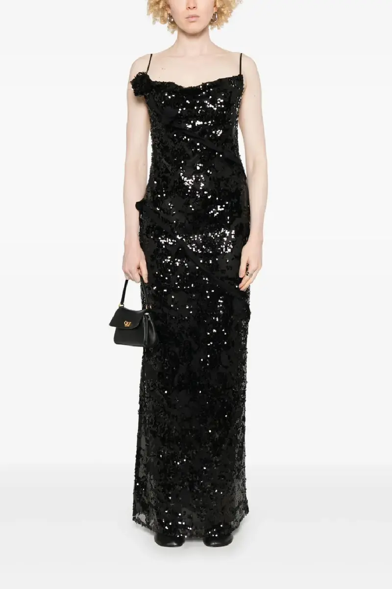 Disney x Coperni Long Sequin Flower Slip Dress