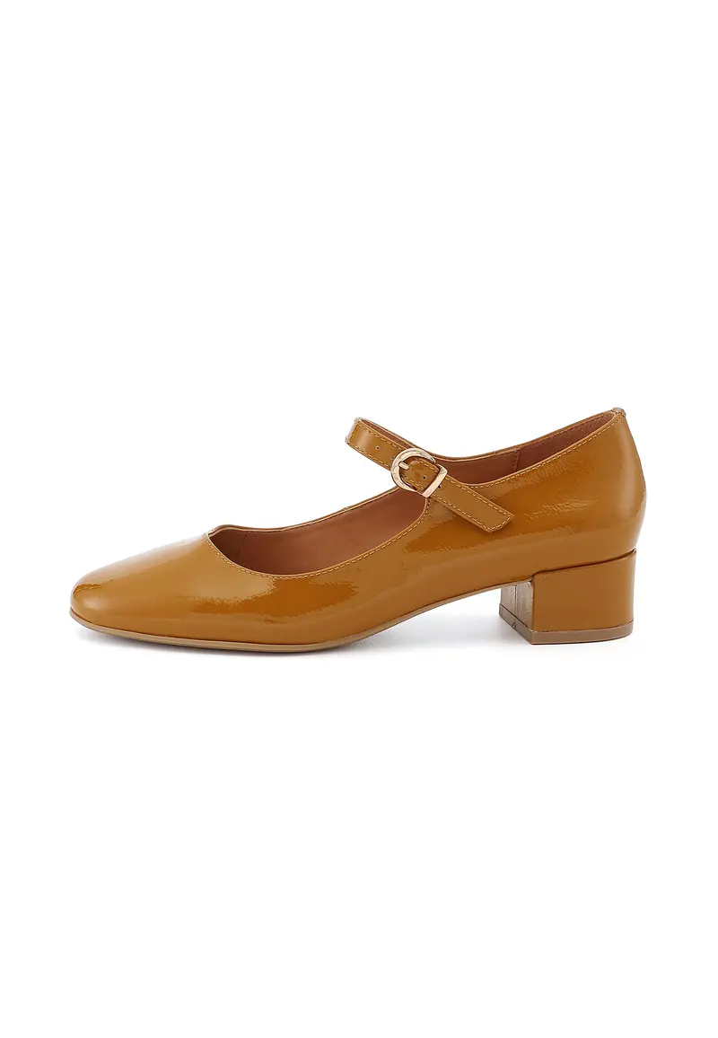 DORIE - Escarpins en Cuir Marron/Caramel