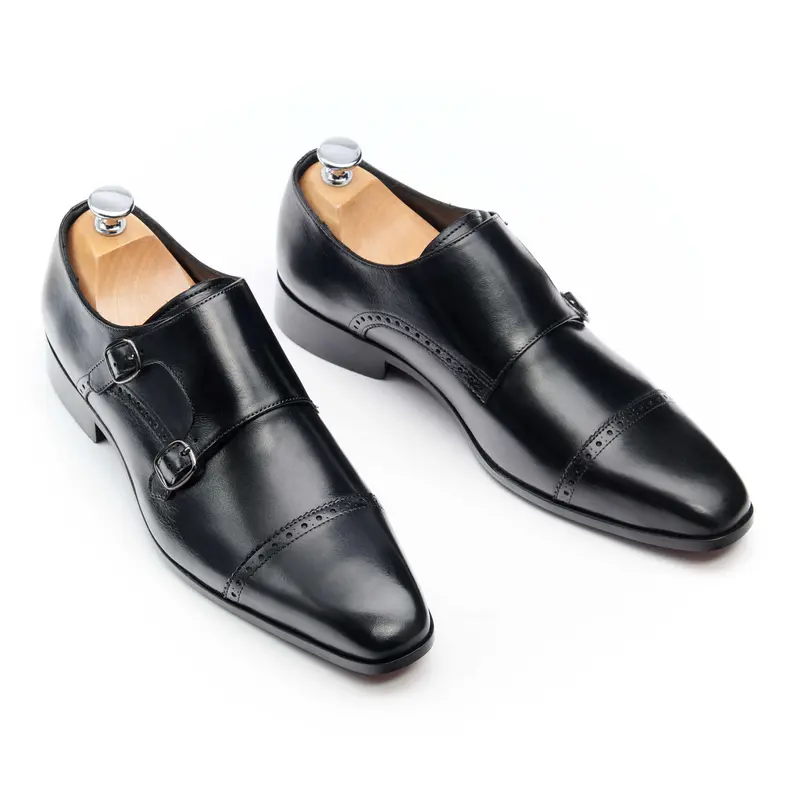 Double Boucle homme Cuir Noir - Rogers