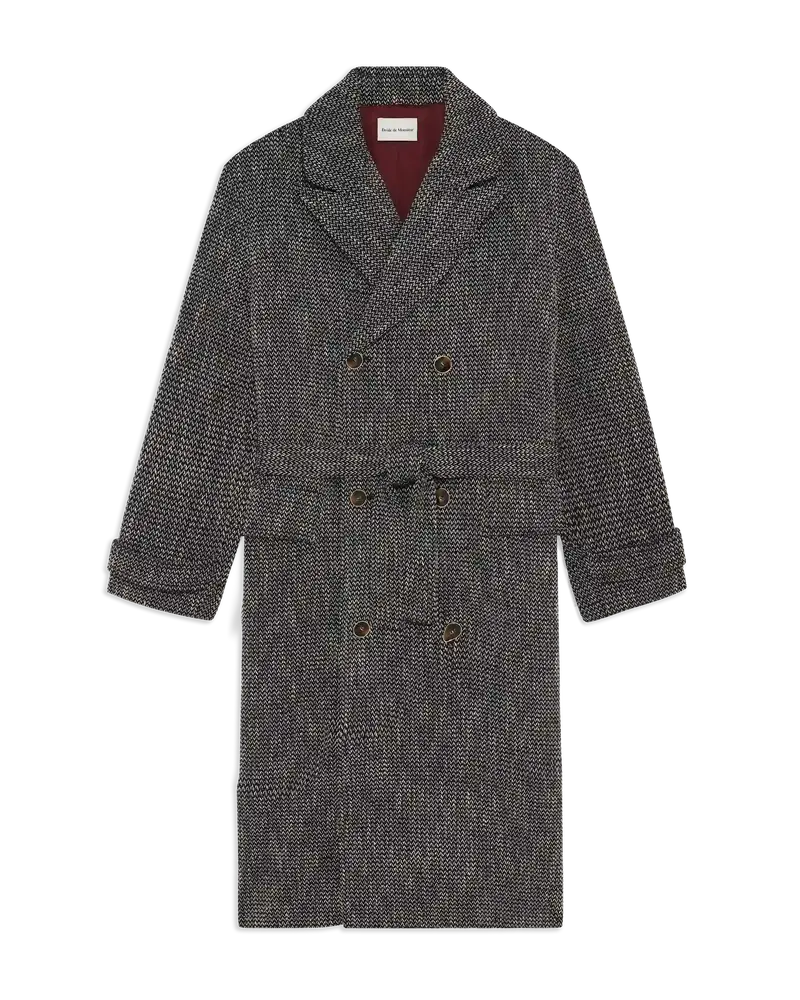 Double Breasted Belted Twill Coat