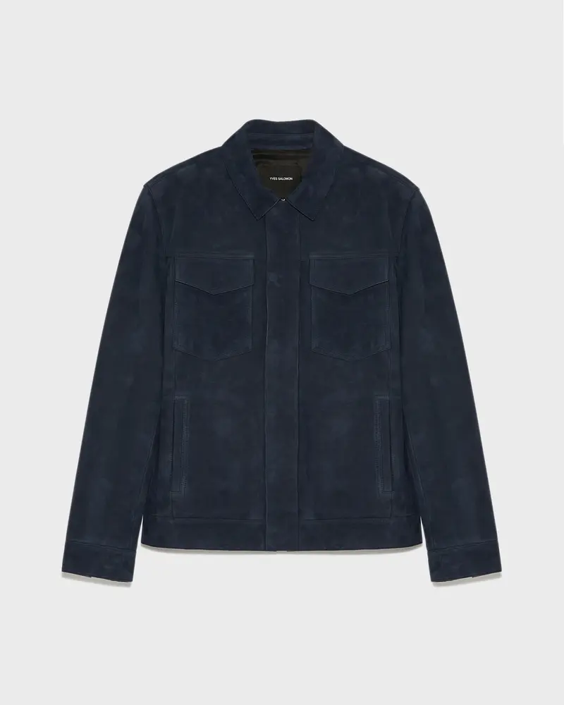 Double-sided velour leather jacket with nappa reverse