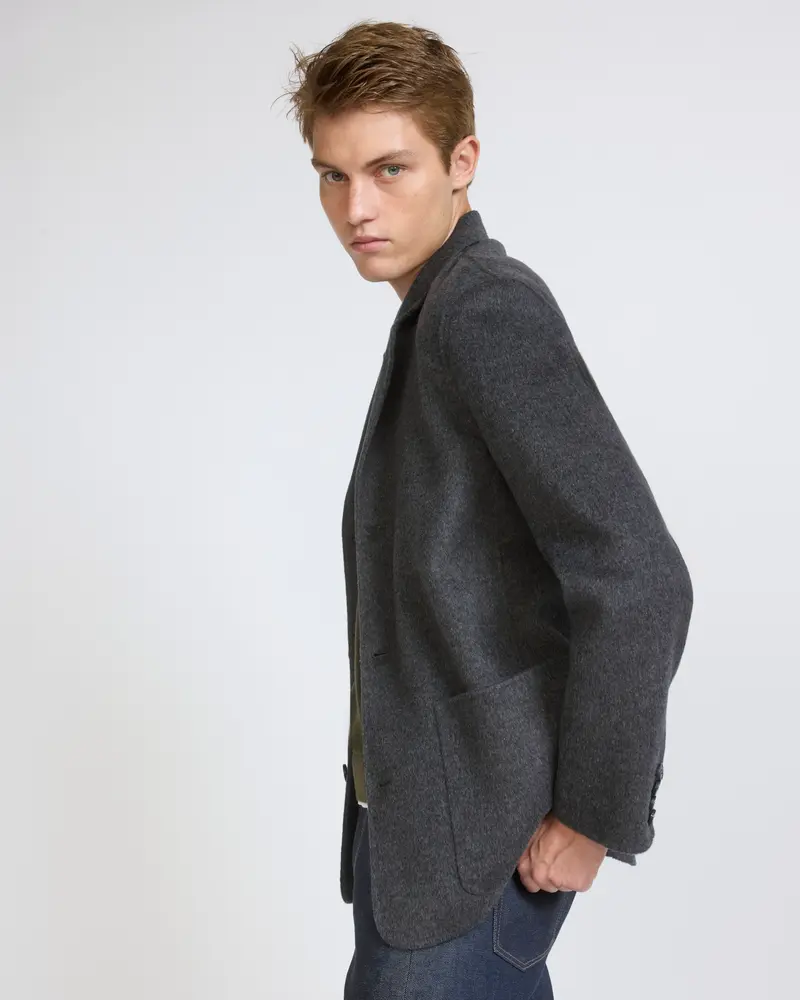 Double-sided wool and cashmere blazer