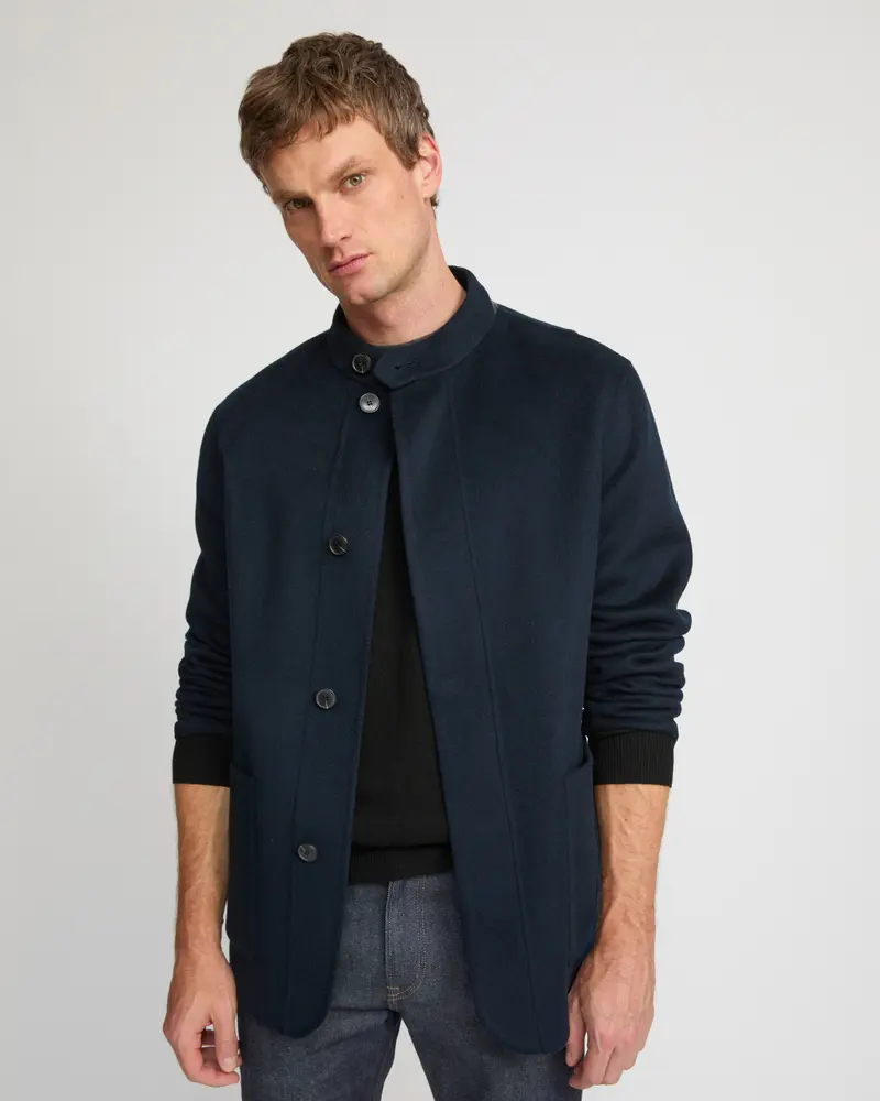 Double-sided wool-cashmere blazer