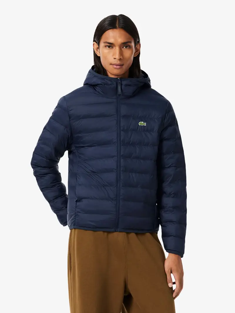 Doudoune à capuche déperlante Lacoste marine