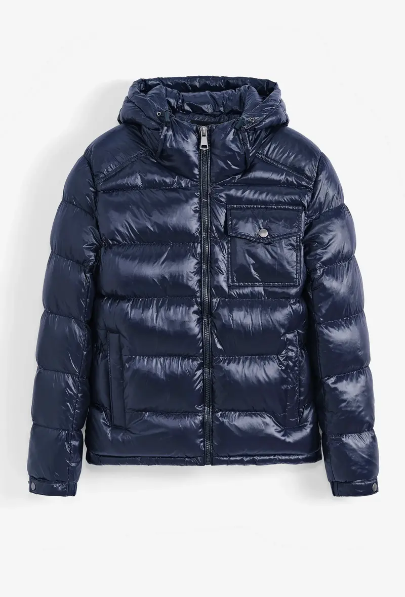 Doudoune brillante Homme Bleu Nuit – Chaude, Légère et Style Streetwear