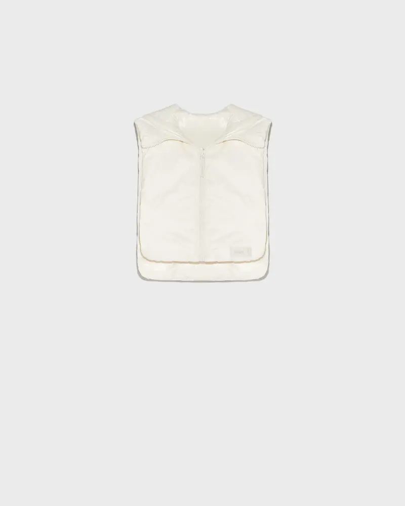 Doudoune plastron réversible en tissu technique déperlant mat et brillant