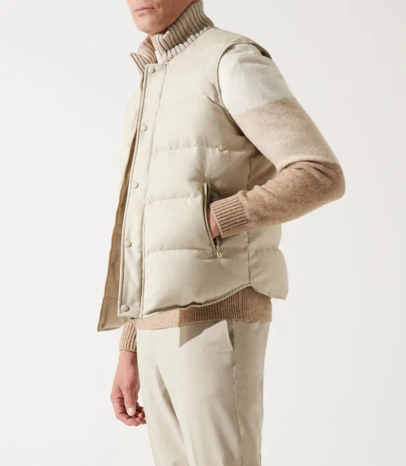 Doudoune sans manche col montant beige MIAMI