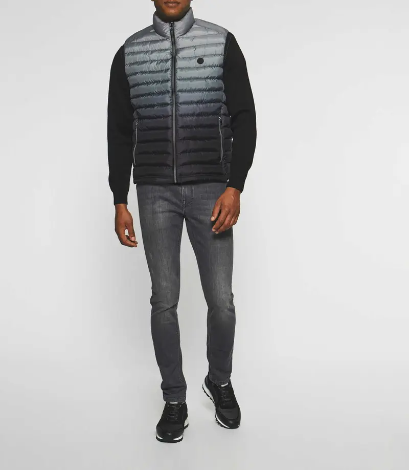 Doudoune sans manches matelassé et dégradé noir MIO