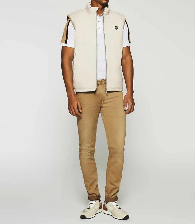 Doudoune sans manches réversible beige clair et beige foncé RENAN