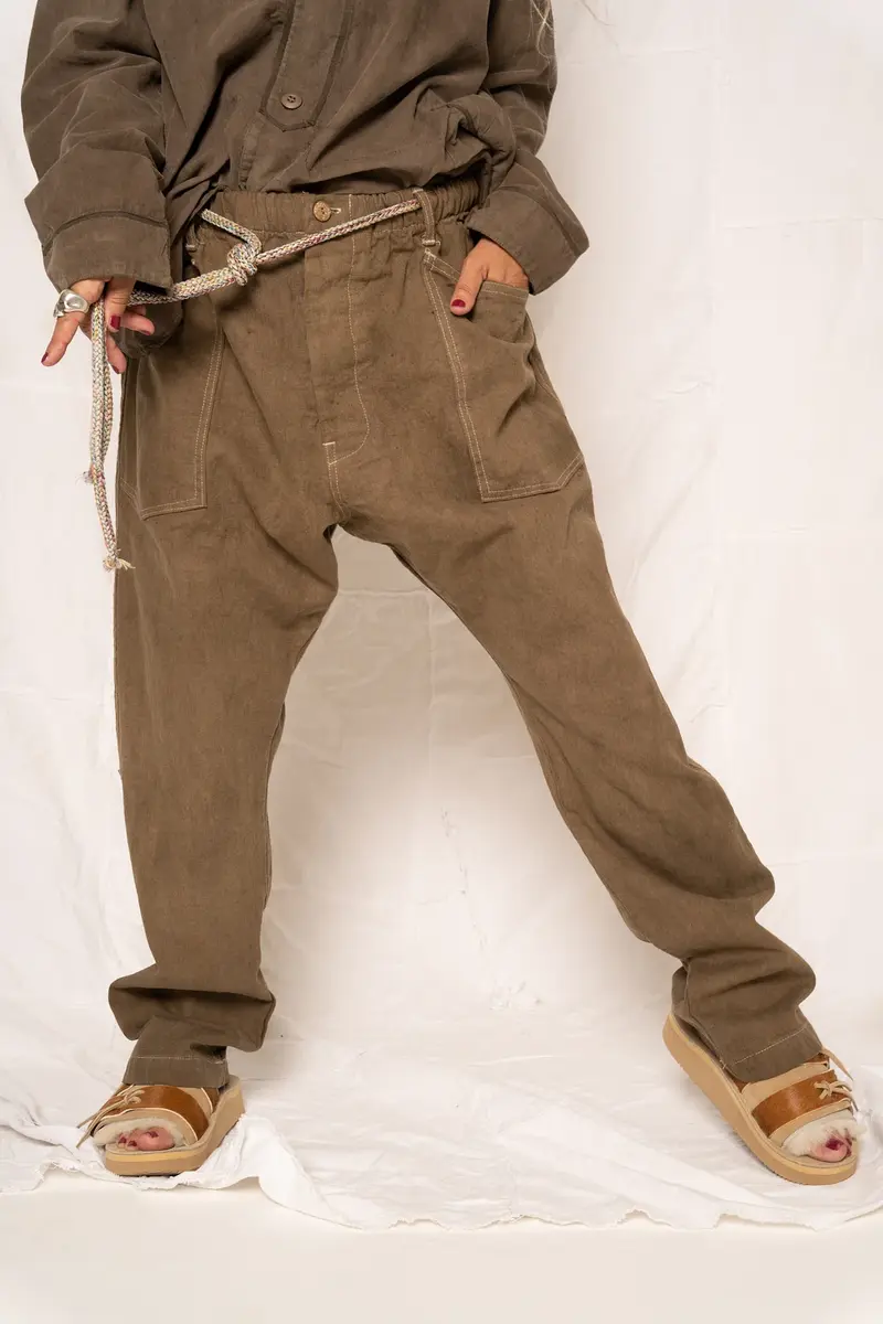 Dr Collectors- P38 Linen Uneven Dye Grey Volcano Linen