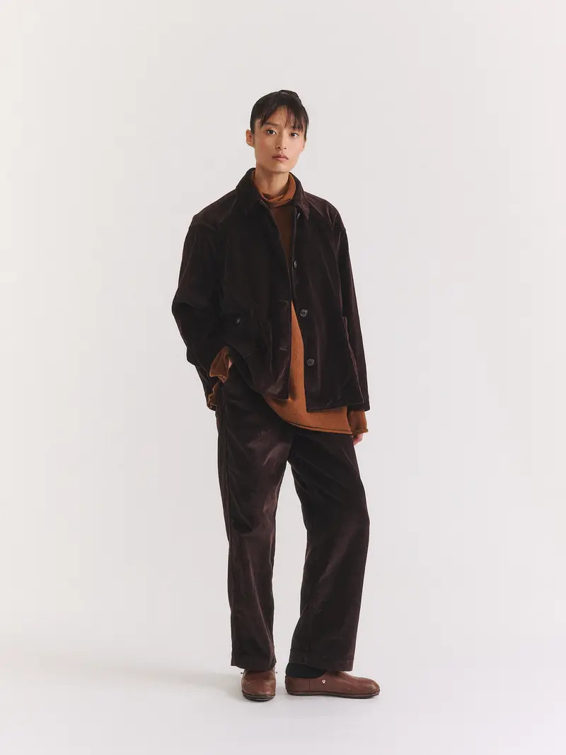 DRAYS TRAVAIL JACKET - H CORD - BROWN