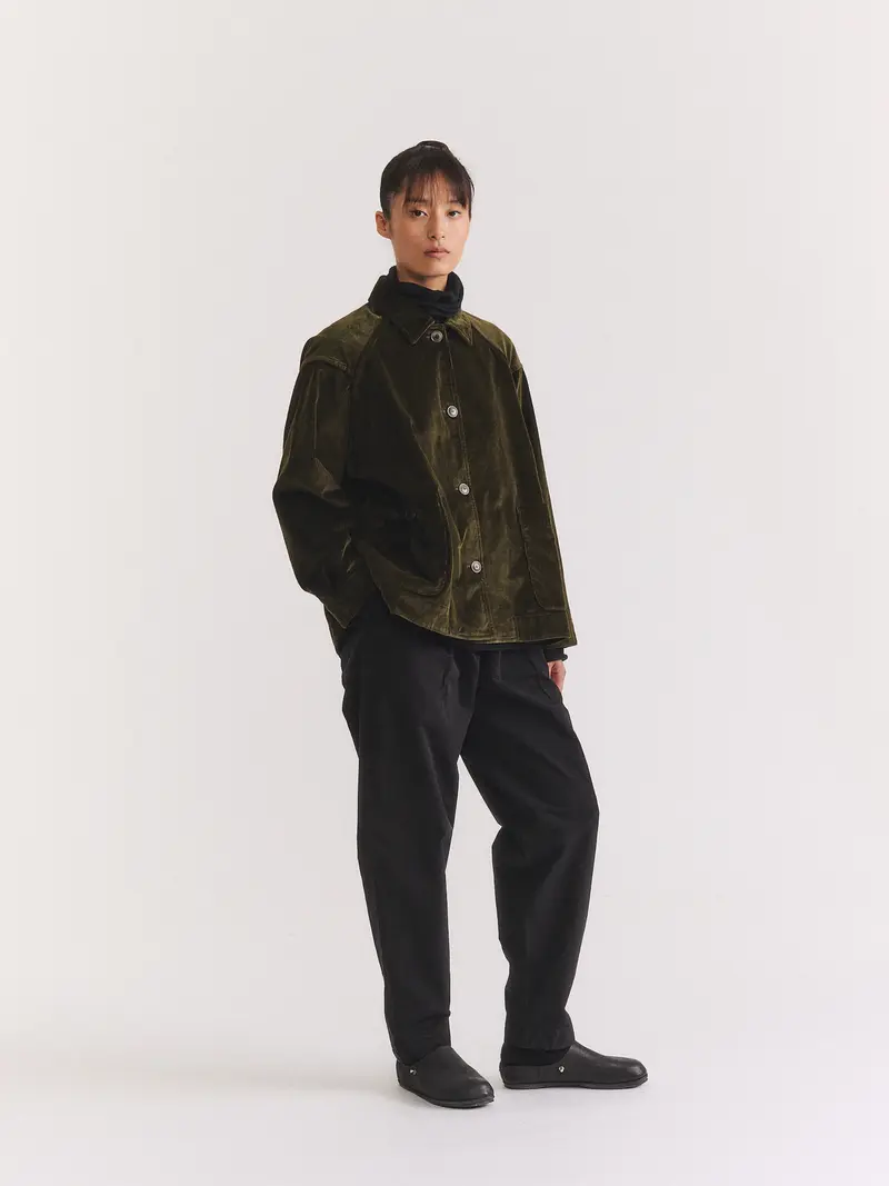 DRAYS TRAVAIL JACKET - H CORD - MOSS