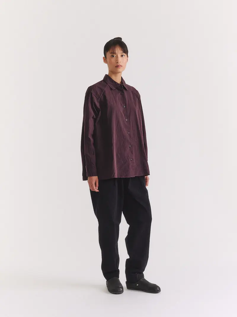 DRAYS TRAVAIL SHIRT - PAPER COT - EBONY