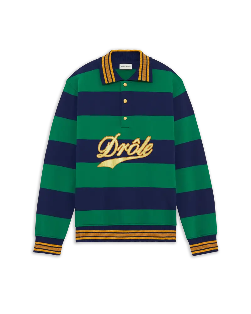 Drôle Embroidered Stripes Polo