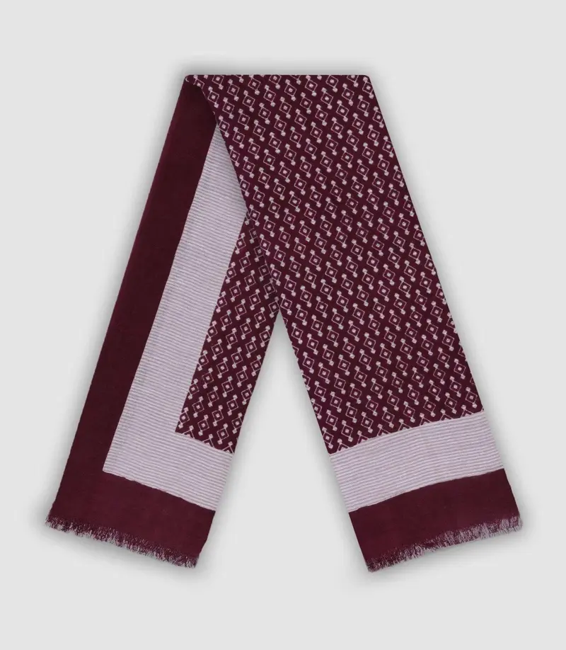 Echarpe à micro motifs bordeaux