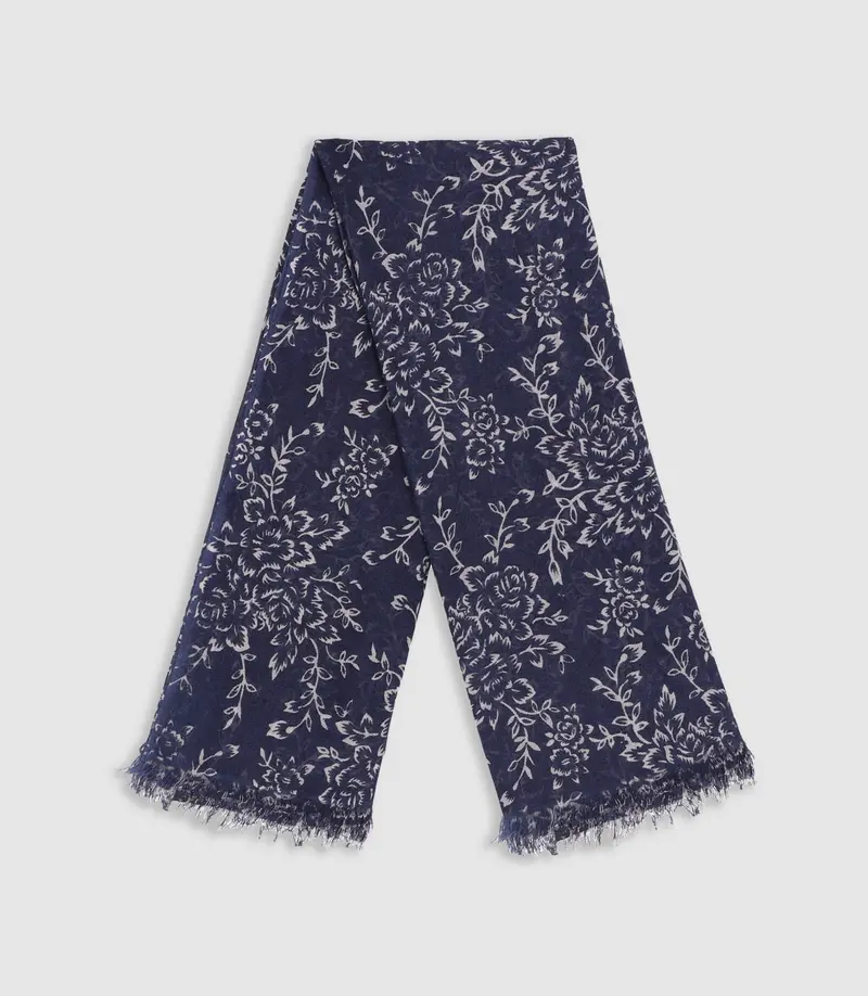Écharpe à motif floral marine XARI