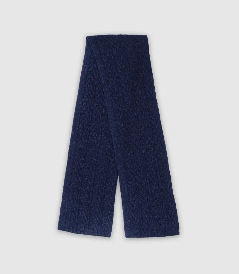 Echarpe en maille torsadée marine