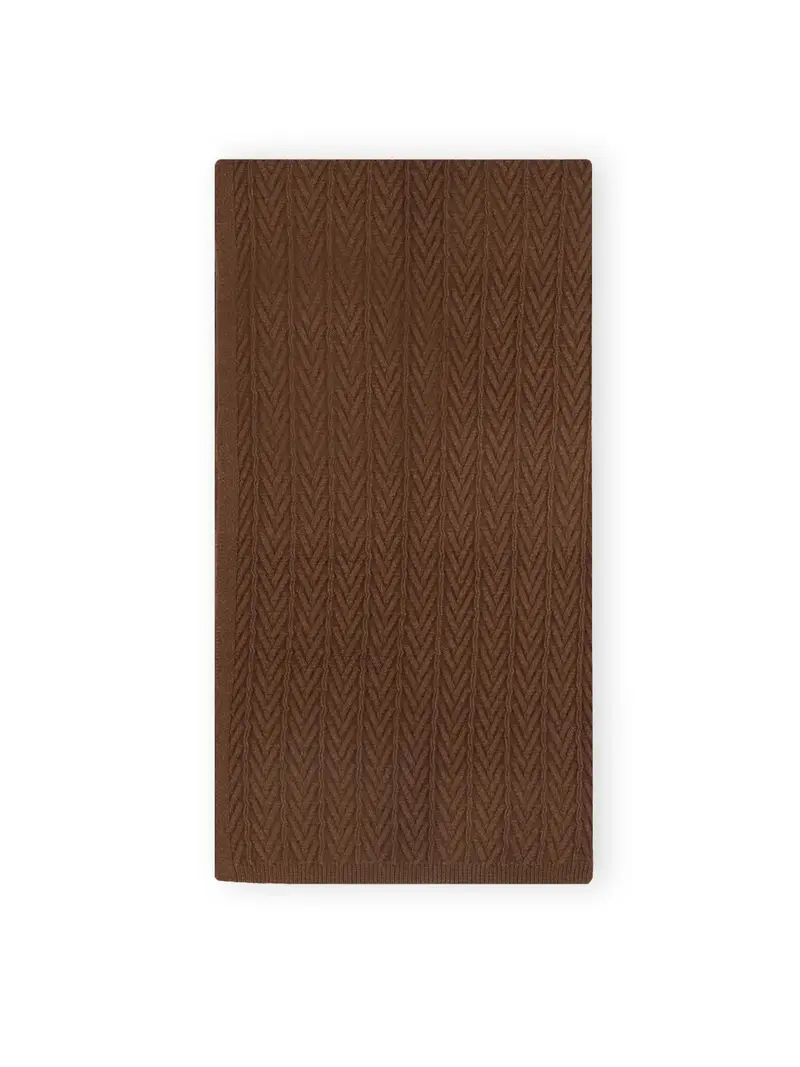 Écharpe en maille unie marron