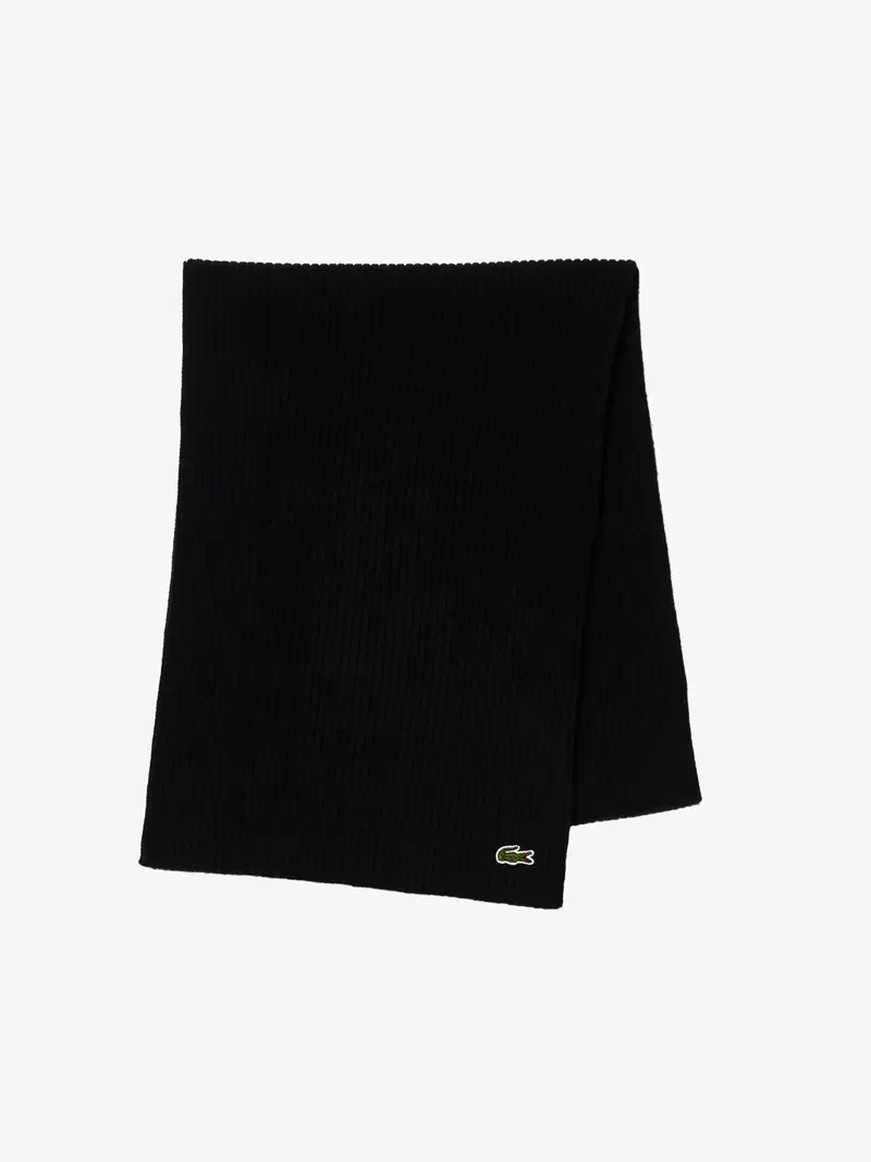 Écharpe Lacoste noire en laine