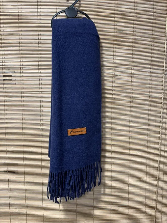 Echarpe laine/cachemire bleu marine