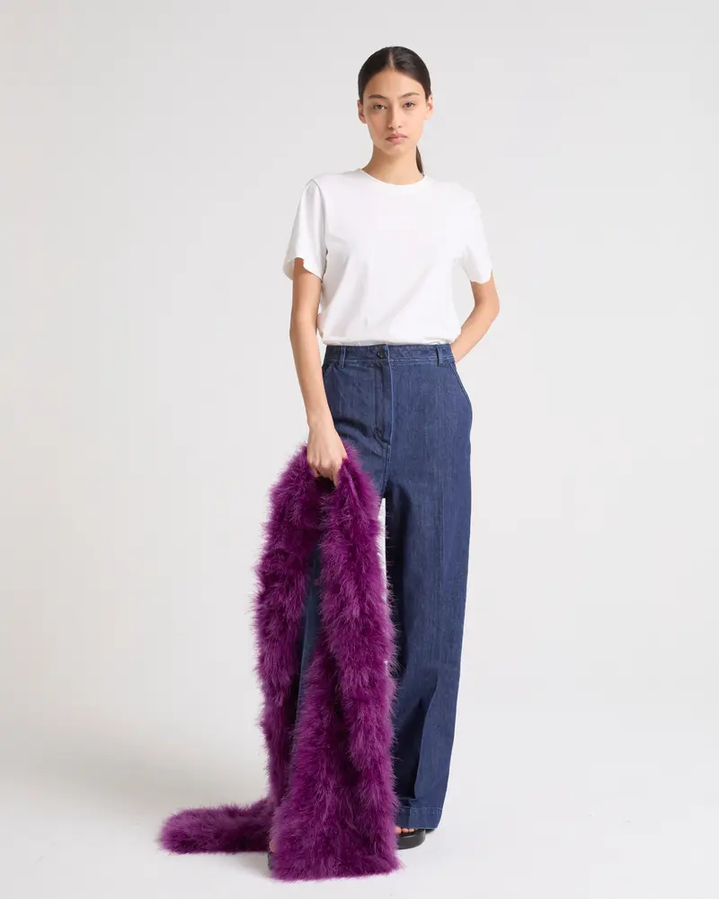 Echarpe longue en plumes