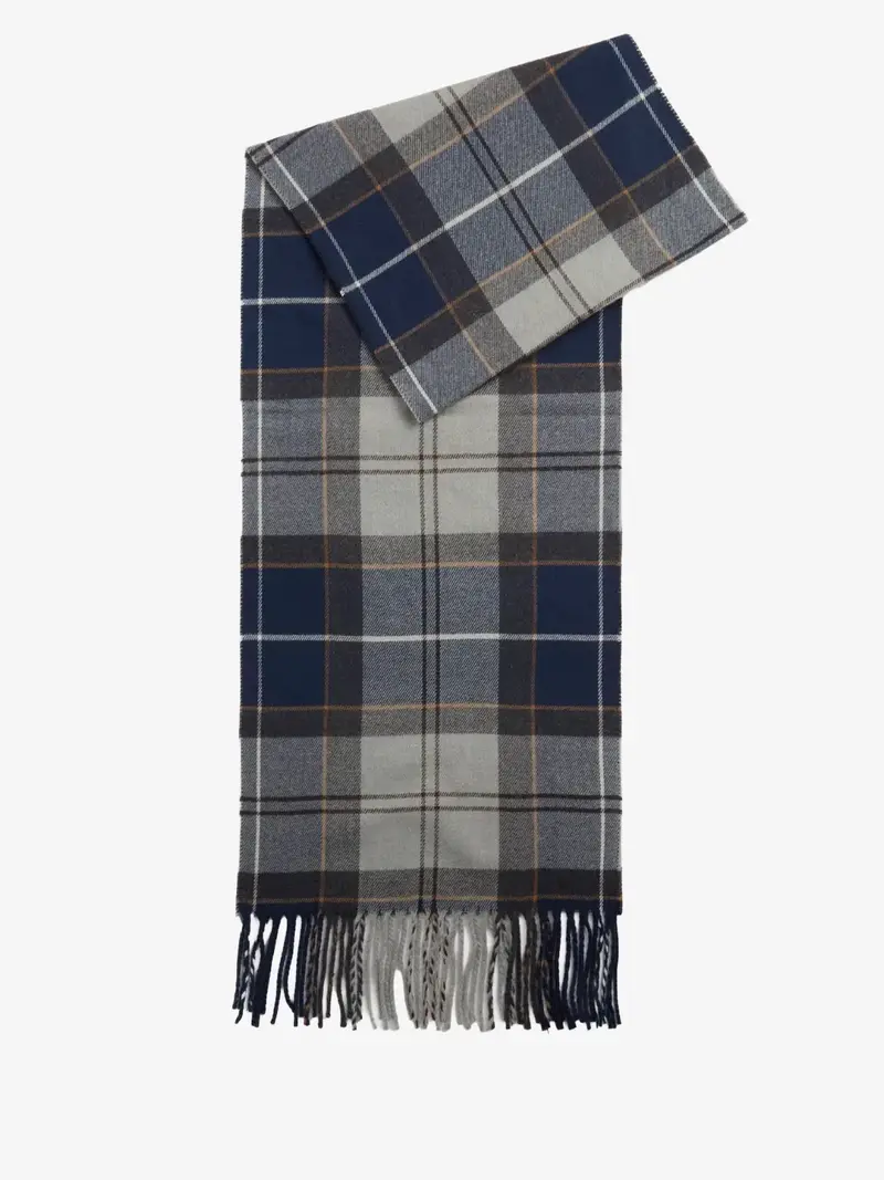 Écharpe motif tartan Barbour grise
