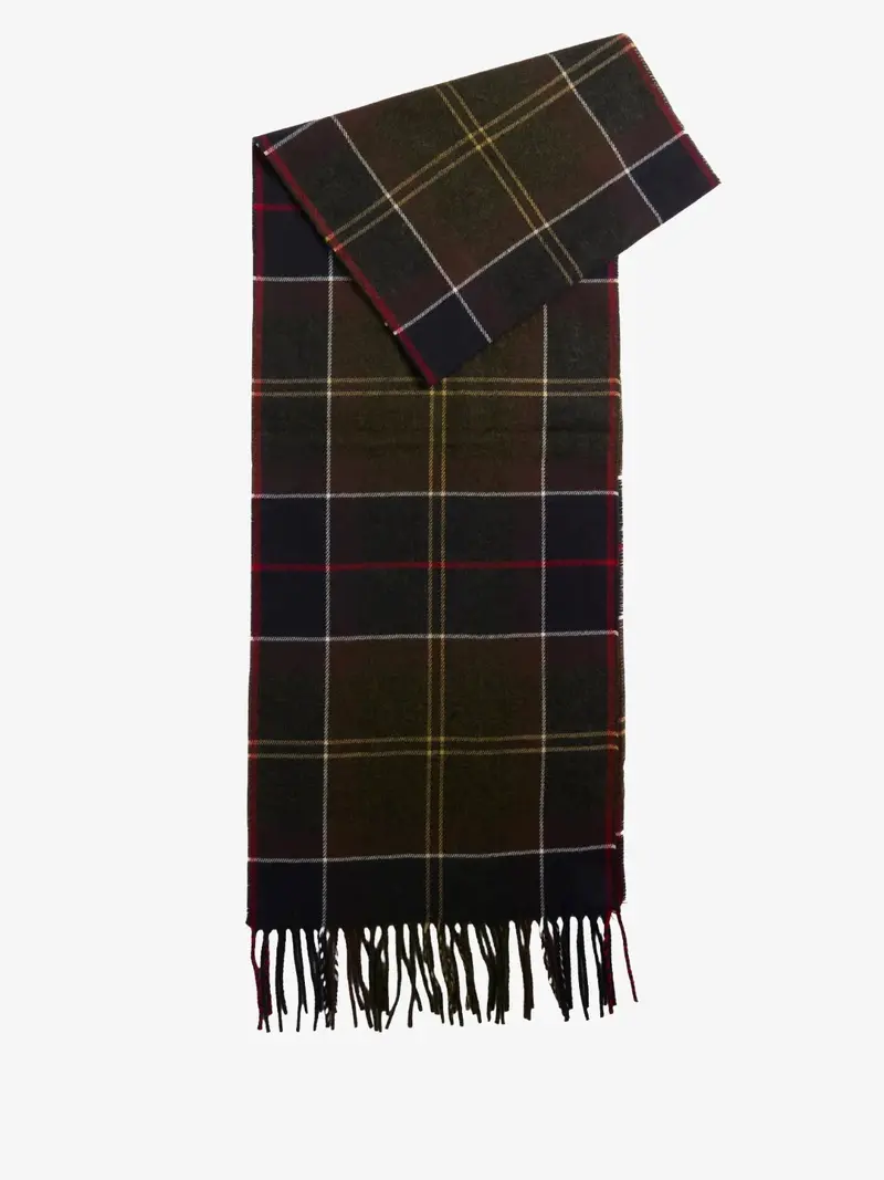 Écharpe motif tartan Barbour vert