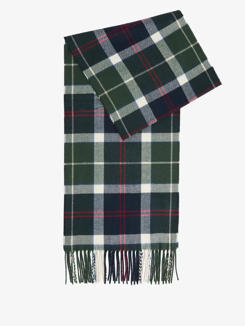 Écharpe motif tartan Barbour verte