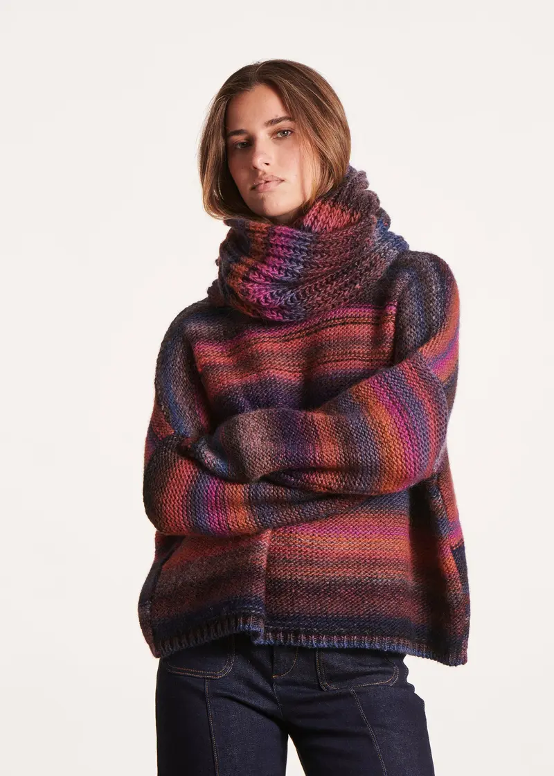 Écharpe multicolore en laine