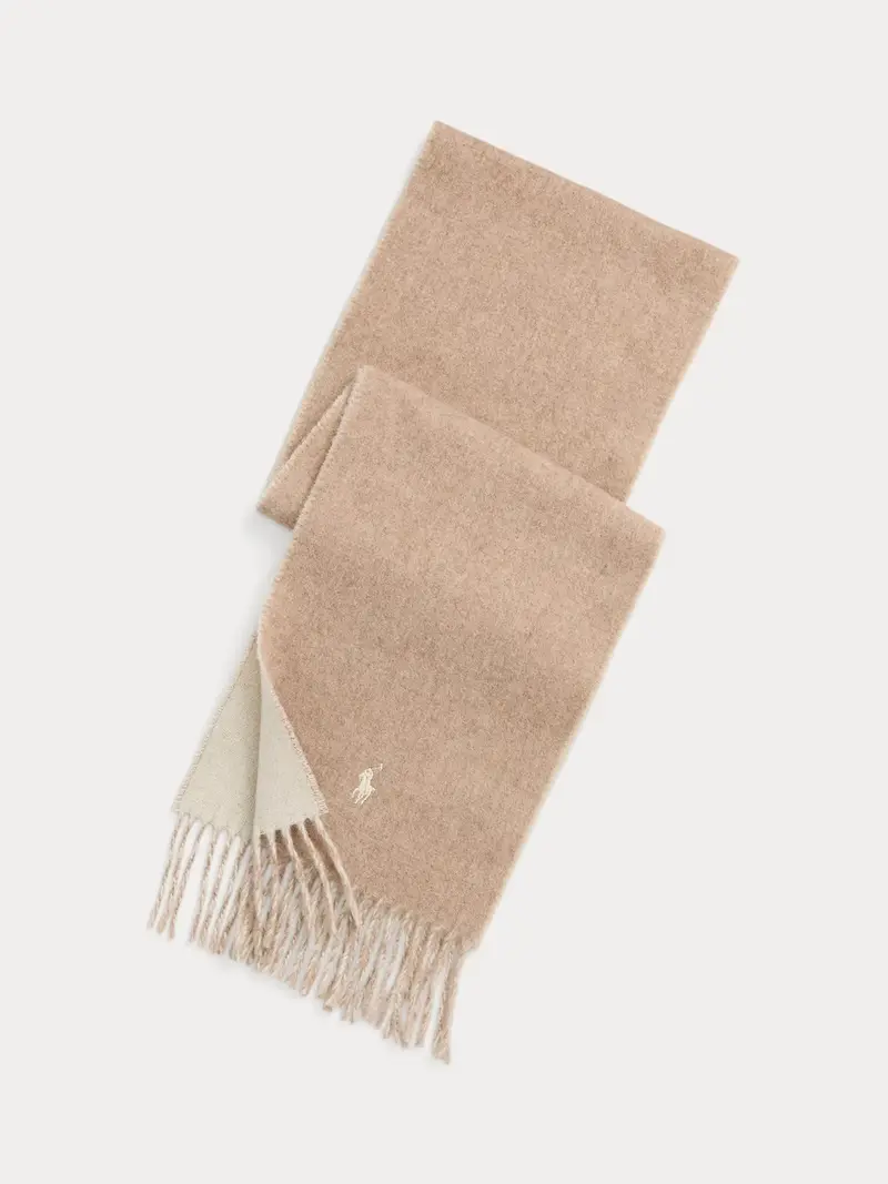 Écharpe réversible Ralph Lauren beige en laine