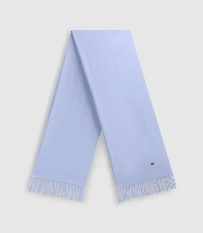 Echarpe unie à frange bleu ciel AURORE