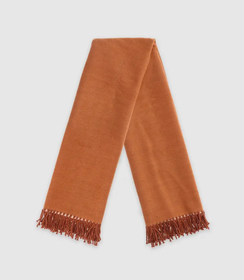 Echarpe unie avec franges camel