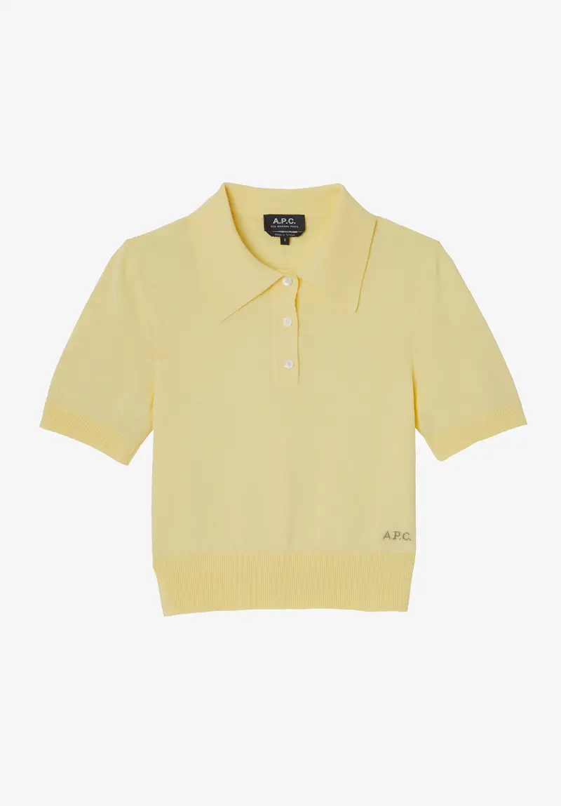Einfarbiges Poloshirt aus Baumwoll-Crepe