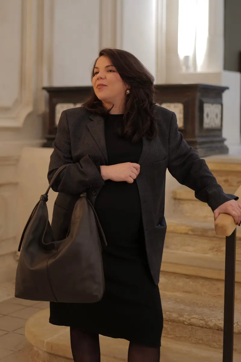 Elena – Grand sac hobo en cuir grainé italien