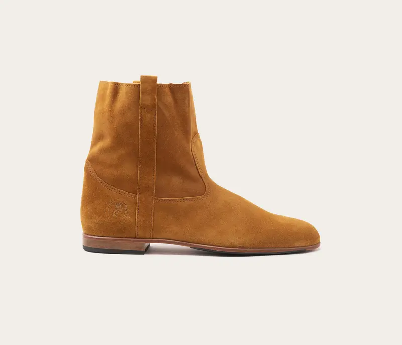Elsa Bottine Velours Ecureuil - Prix doux