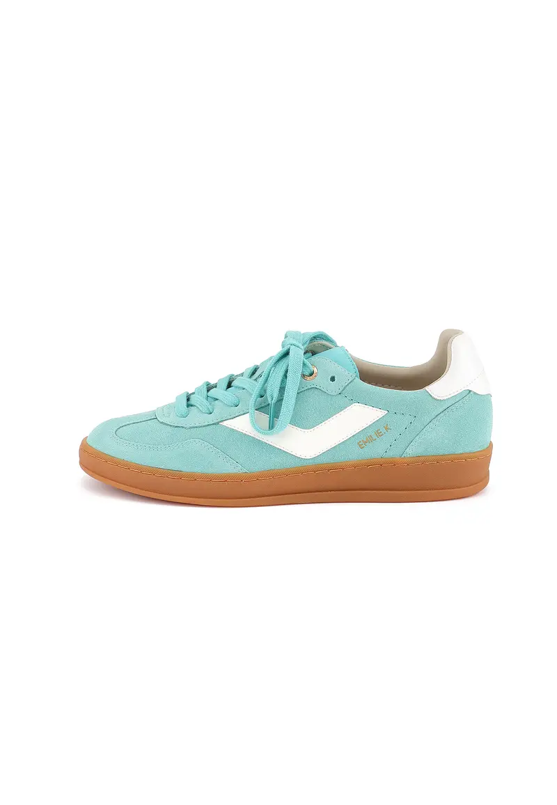 ELVA - Basket en cuir Bleu Turquoise