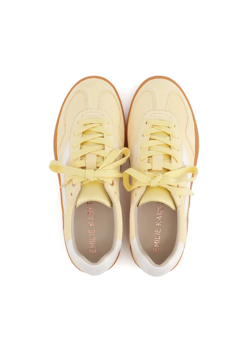 ELVA - Basket en cuir Jaune