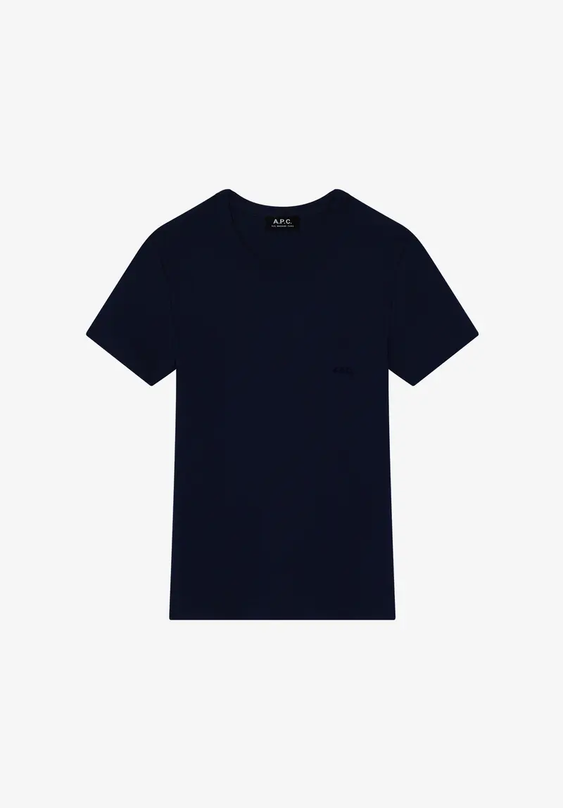Eng anliegendes marineblaues T-Shirt aus Bio-Baumwolle