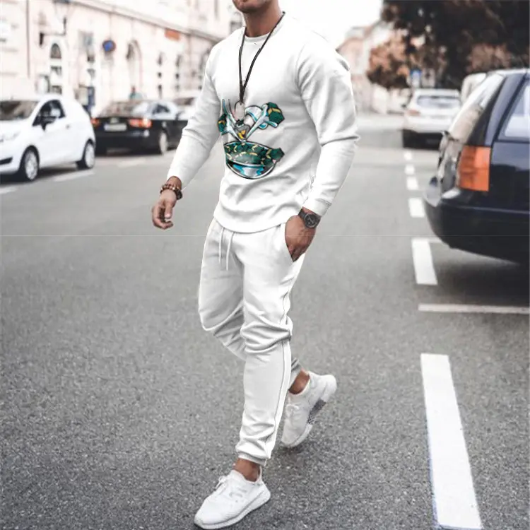 Ensemble de sport homme à imprimé, haut manches longues et pantalon