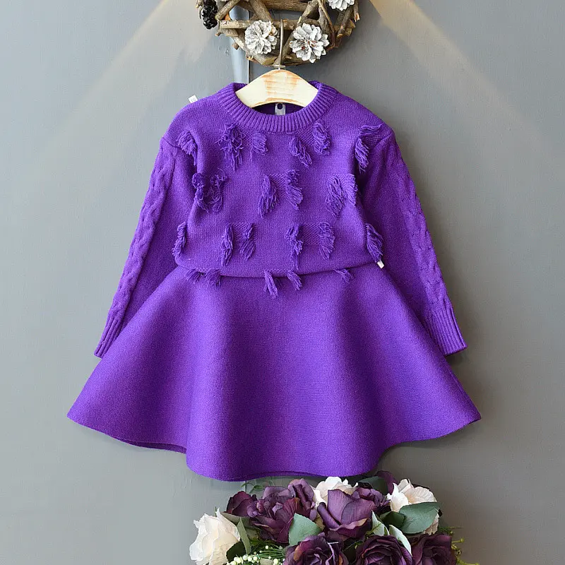 Ensemble enfant avec jupe et manches longues, coton majoritaire