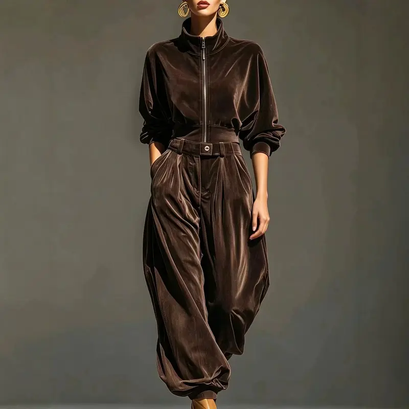 Ensemble femme haut à manches longues et pantalon