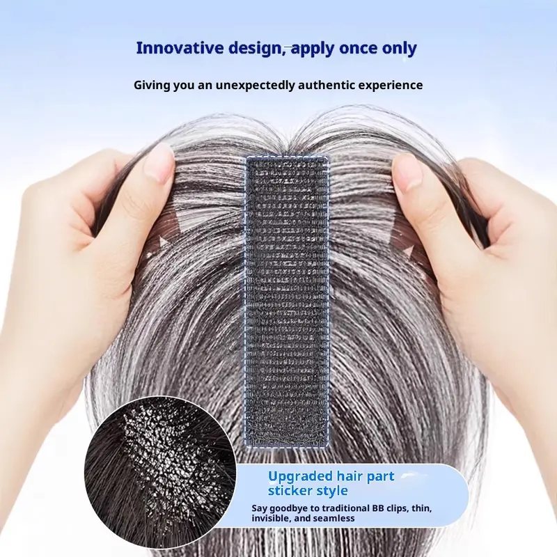Ensemble perruque à frange en cheveux naturels avec fermeture velcro