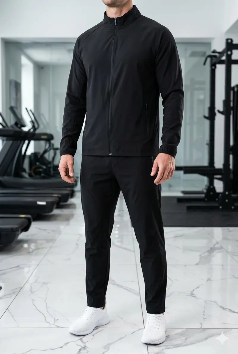 Ensemble sport homme noir minimaliste