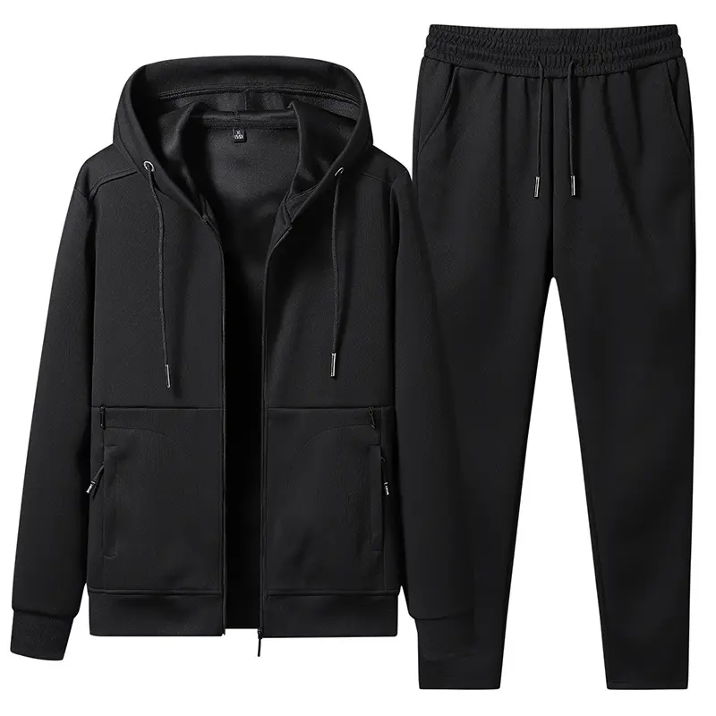 Ensemble Sweat à Capuche Homme Deux Pièces Oversize Uni Grande Taille